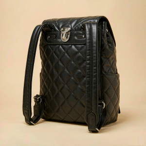 Venezia Quilted Backpack - Black leather