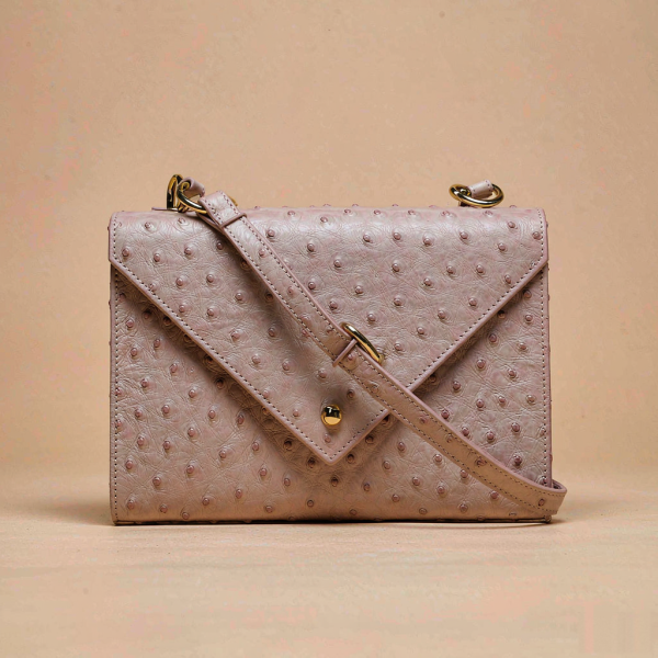 Rouge Envelope Clutch - Rose leather