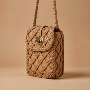 Lucca Woven Crossbody - Warm Tan leather